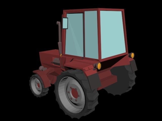 Tractor Low Poly Low-poly 3D model_2