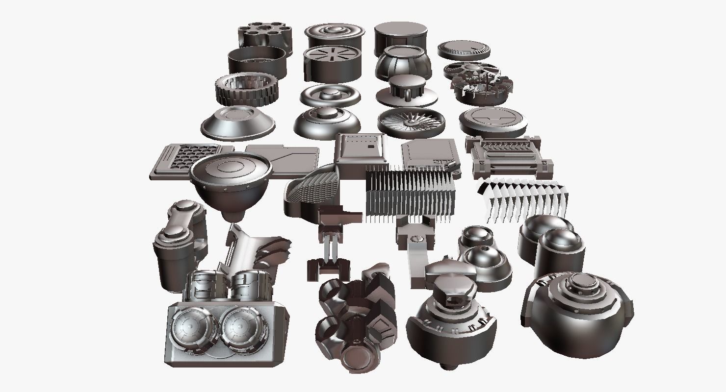 Scifi kitbash kit 3D model_16