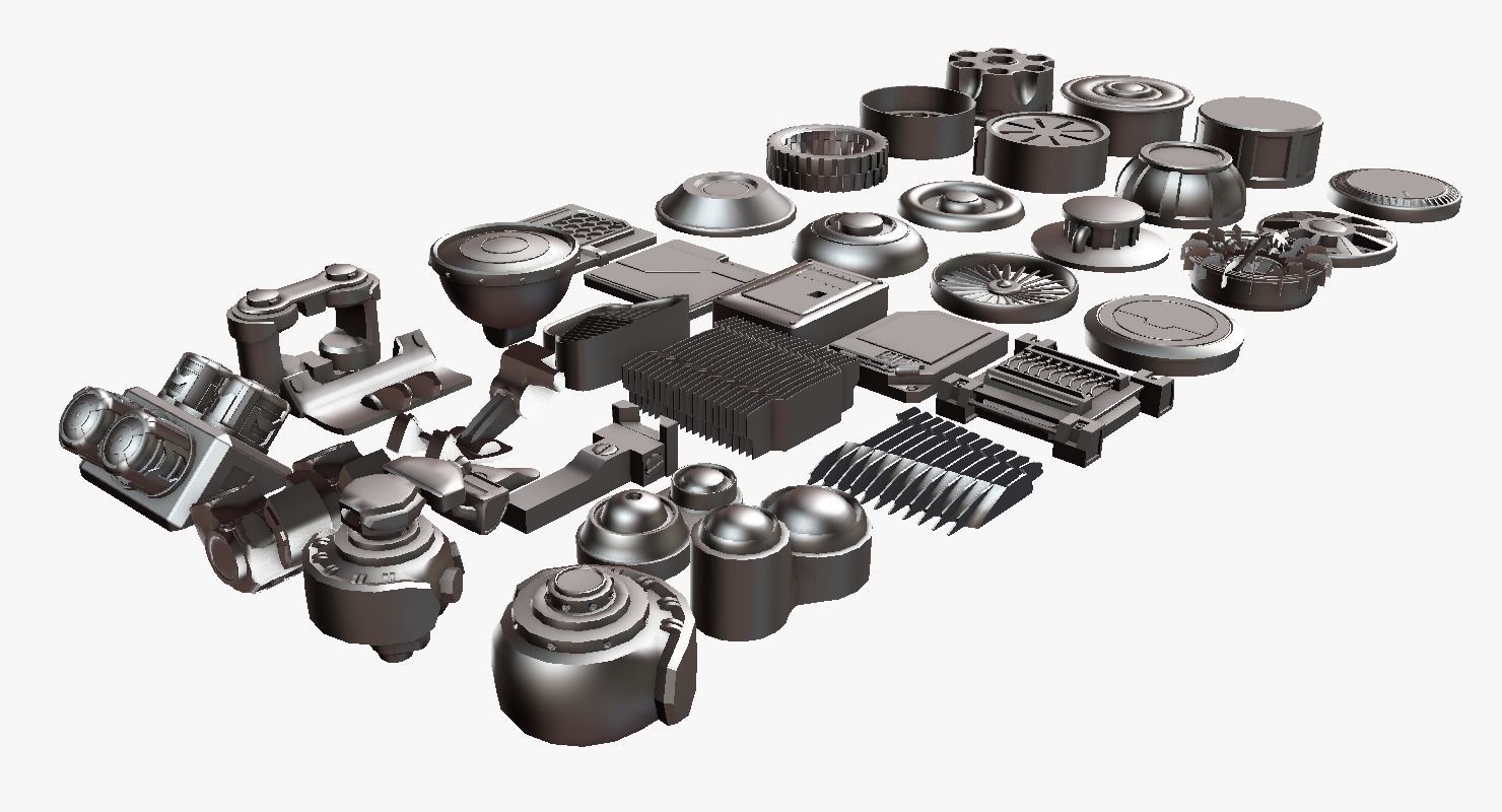 Scifi kitbash kit 3D model_13