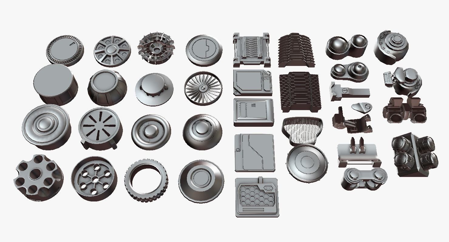 Scifi kitbash kit 3D model_14