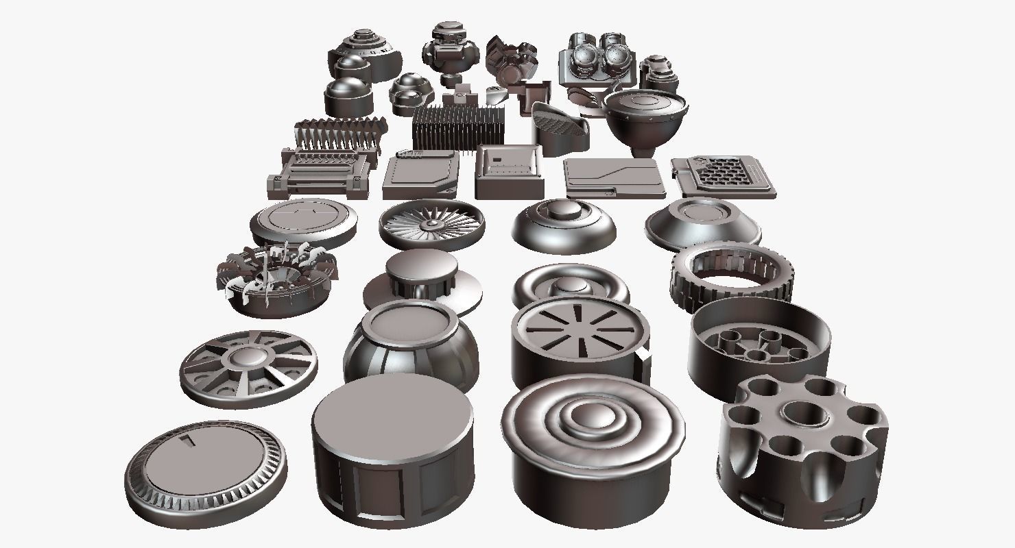 Scifi kitbash kit 3D model_17