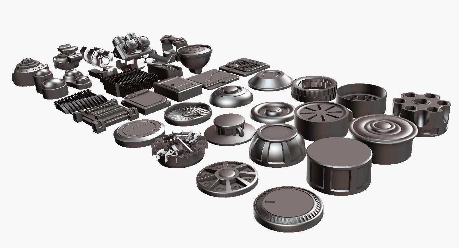 Scifi kitbash kit 3D model_11