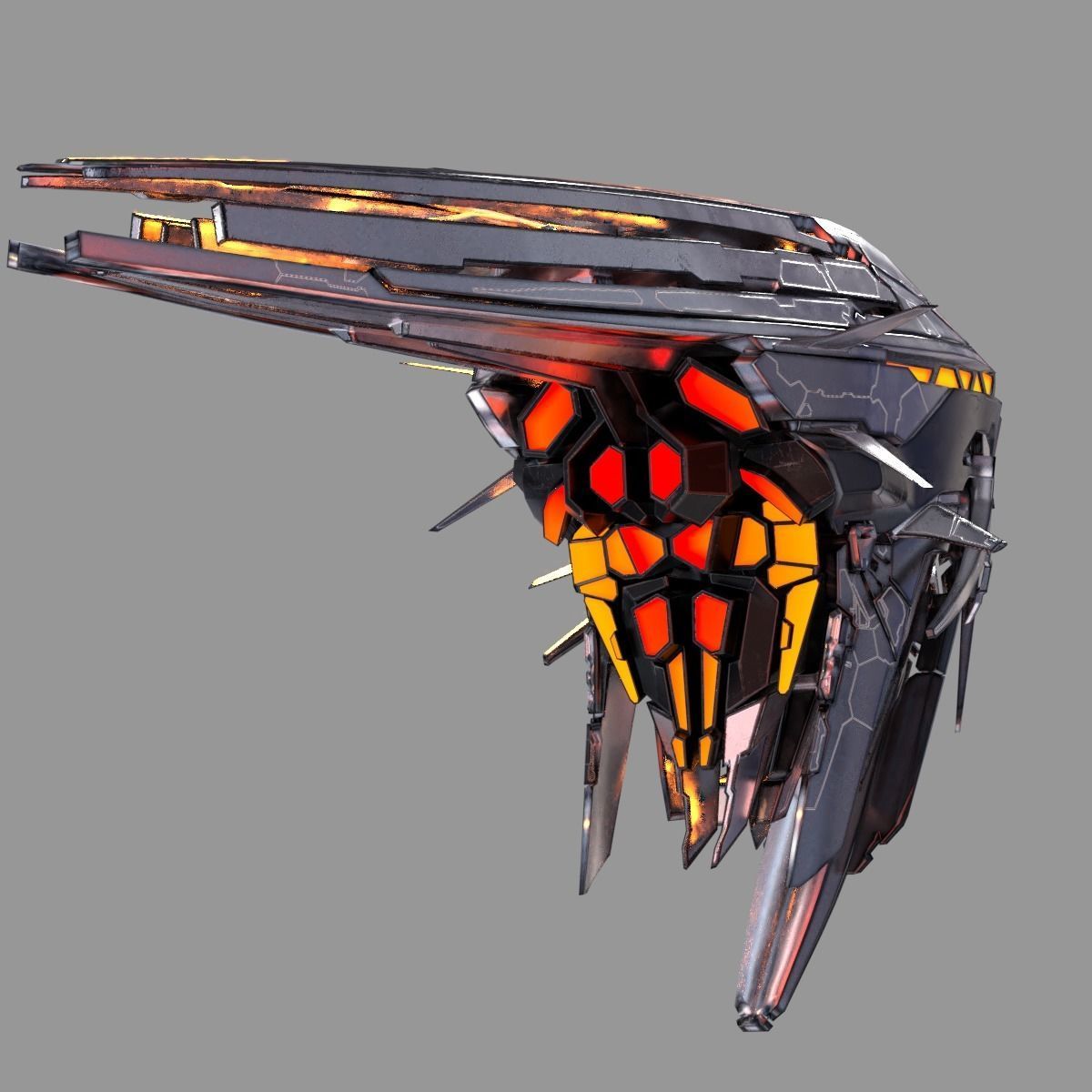 Starship spaceship 3D model_3