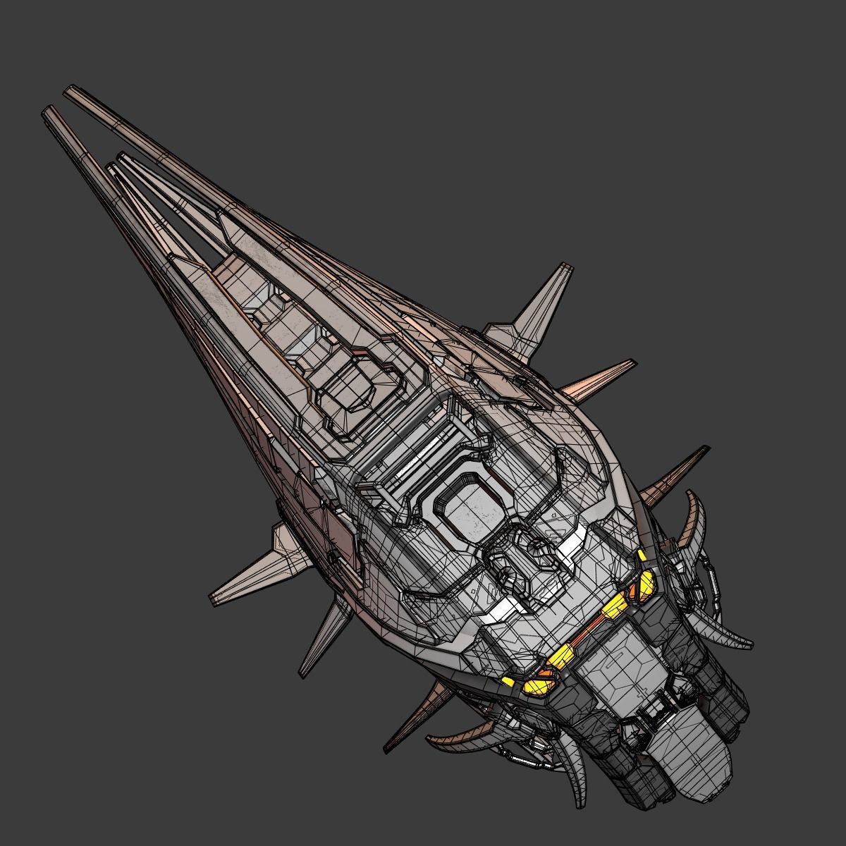 Starship spaceship 3D model_17