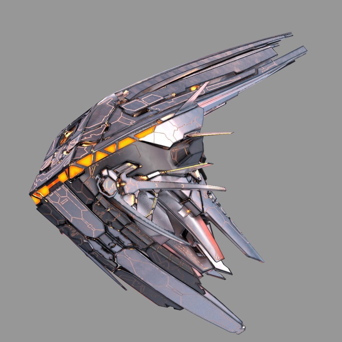 Starship spaceship 3D model_5