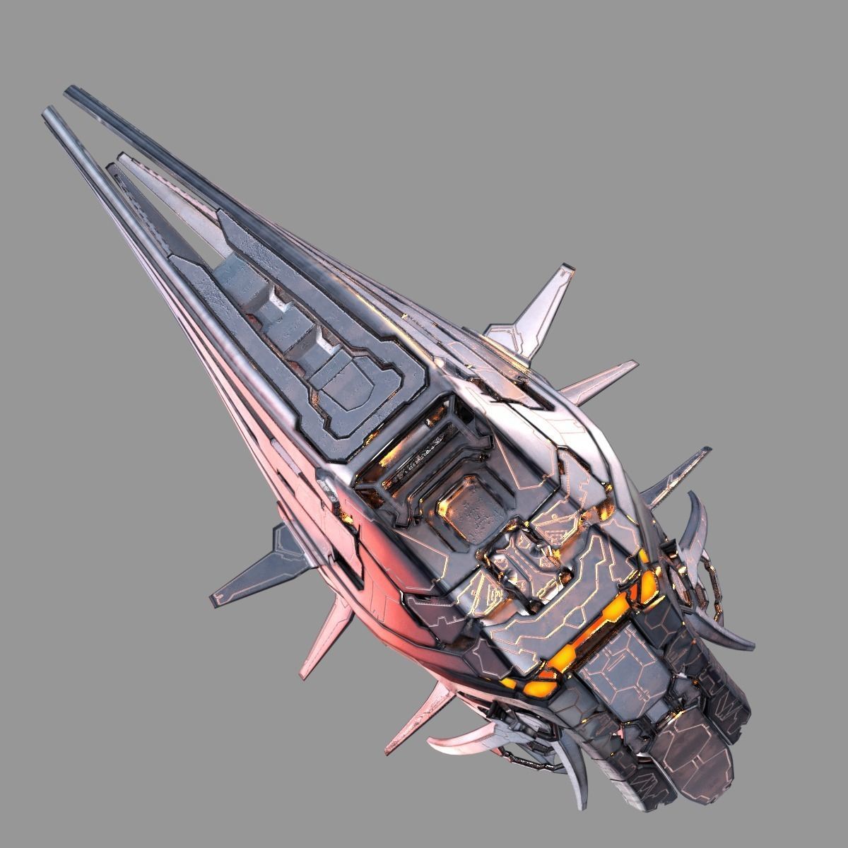 Starship spaceship 3D model_4