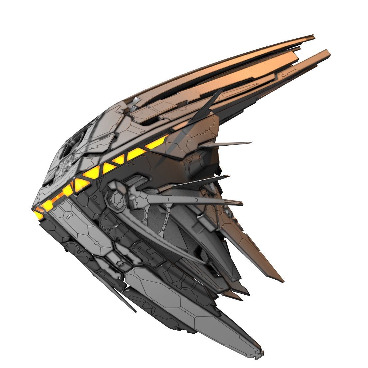 Starship spaceship 3D model_2