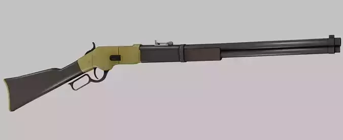 Winchester Repeater Rifle Lever Action Game Ready Low-poly 3D model