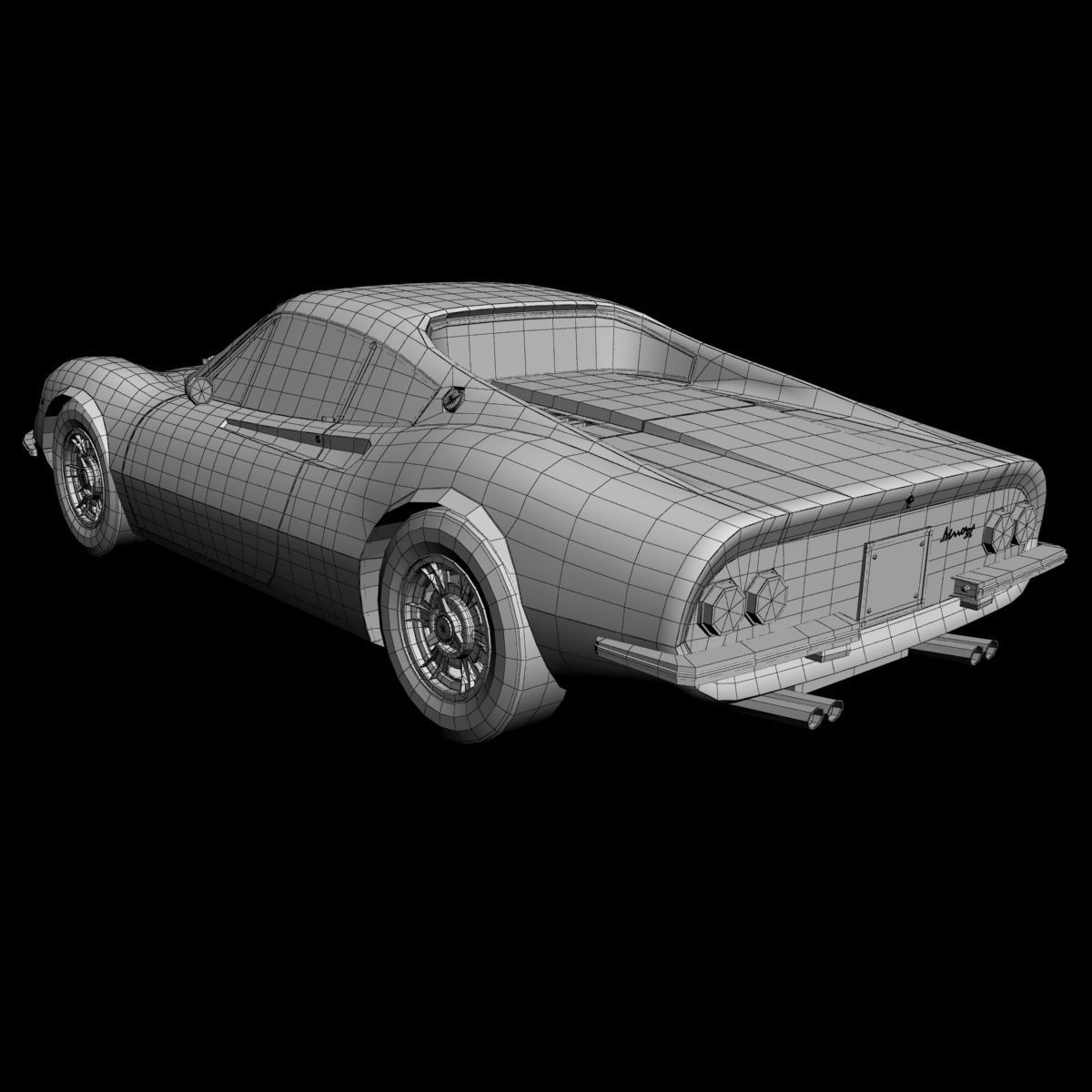 Dino Ferrari 206 GT 3D model_16