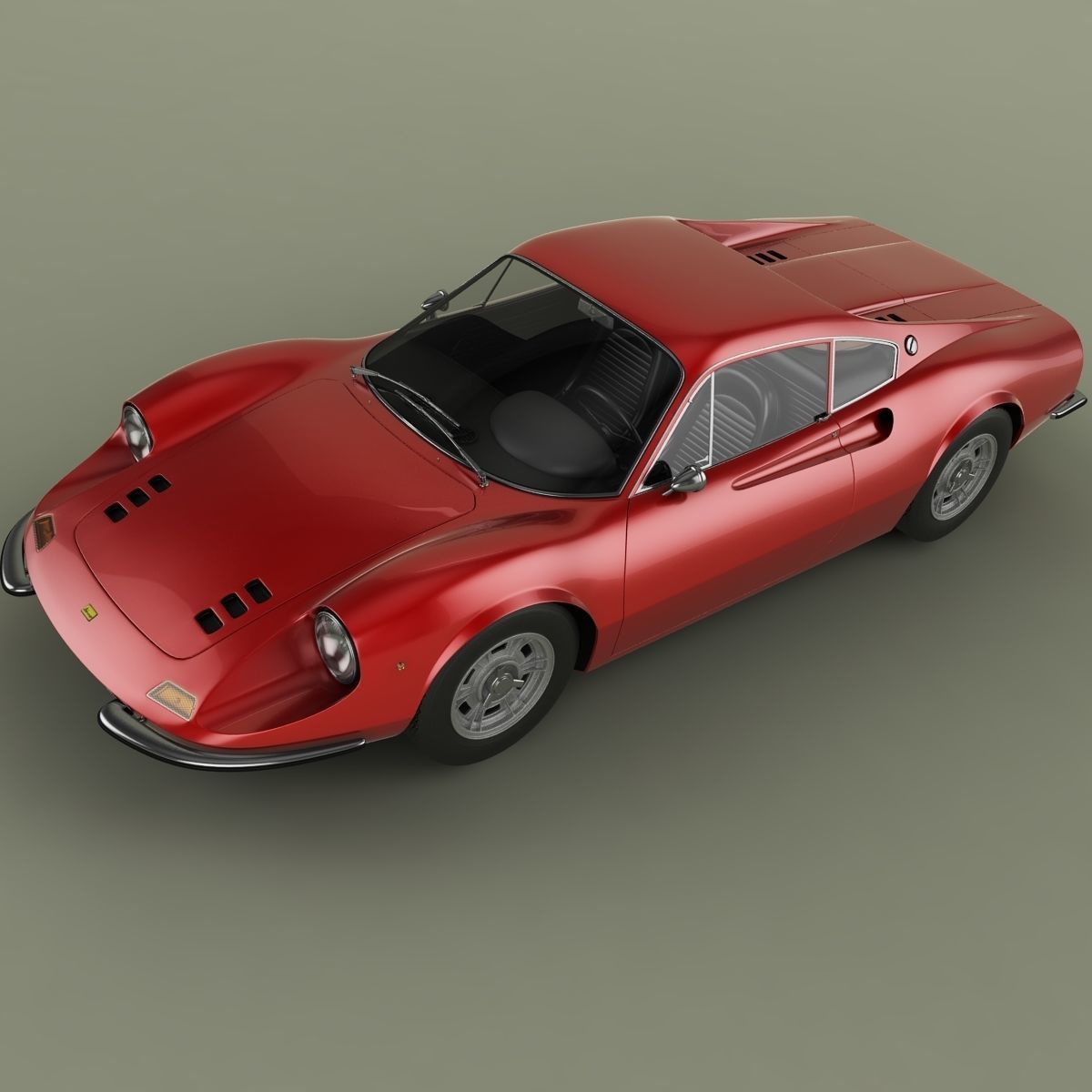 Dino Ferrari 206 GT 3D model_5