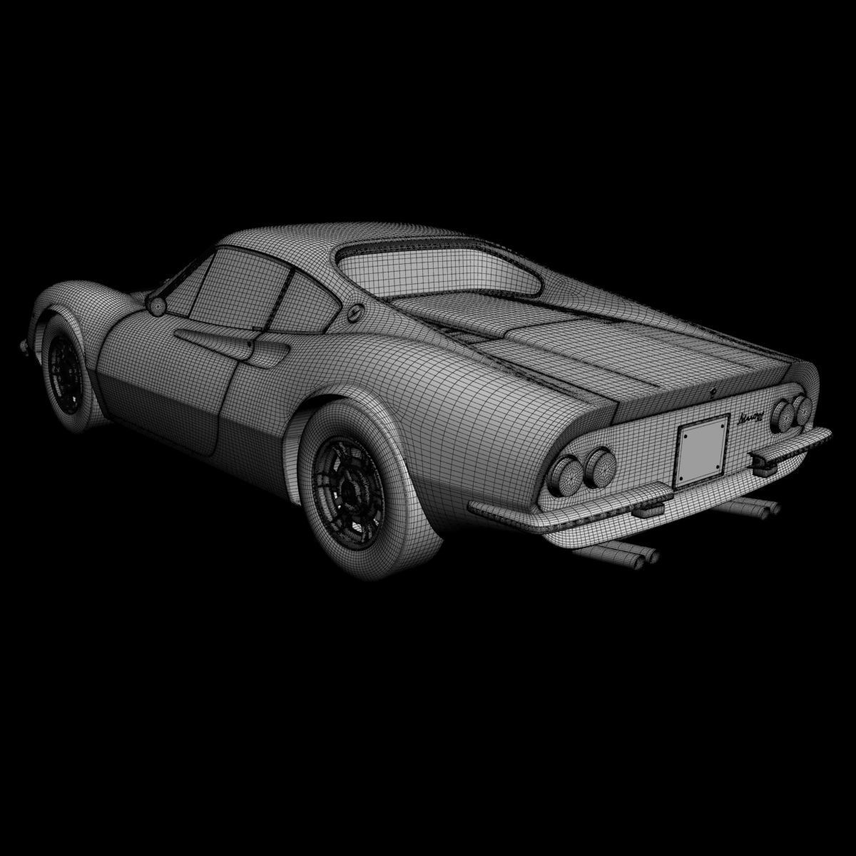 Dino Ferrari 206 GT 3D model_17