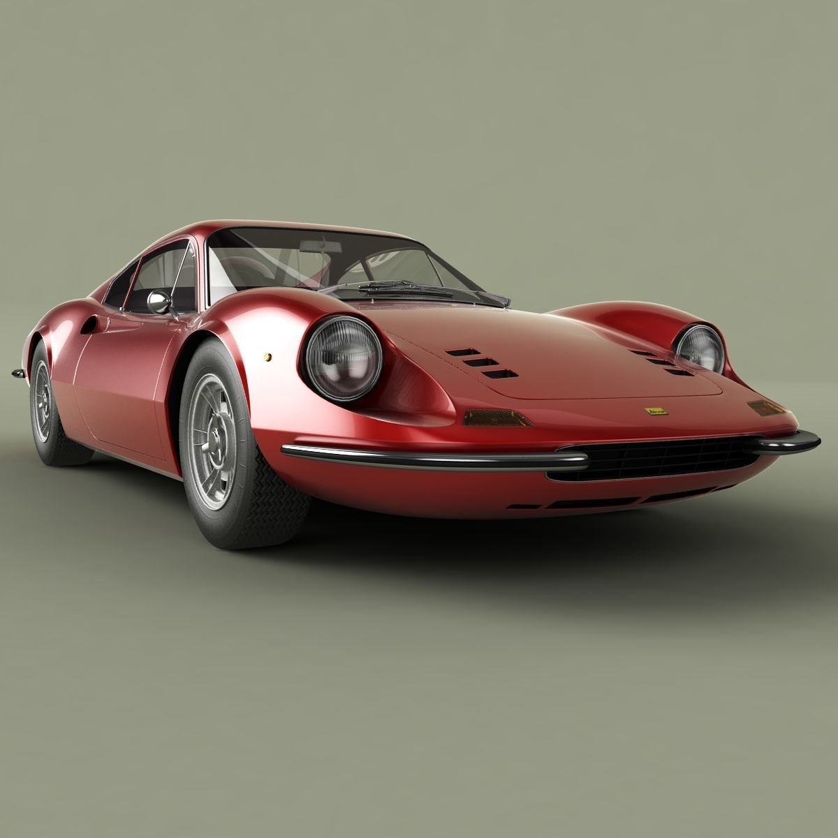 Dino Ferrari 206 GT 3D model_9