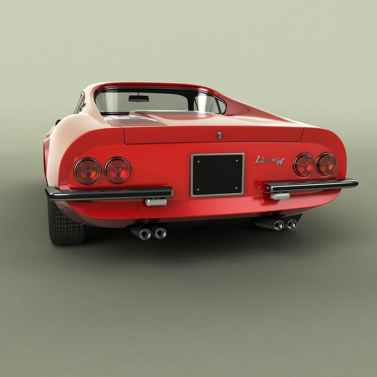 Dino Ferrari 206 GT 3D model_3