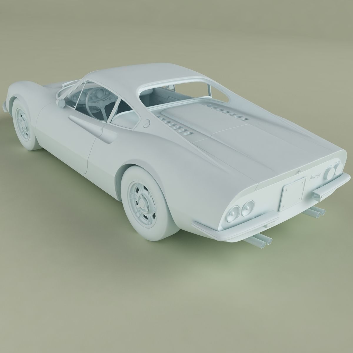Dino Ferrari 206 GT 3D model_12