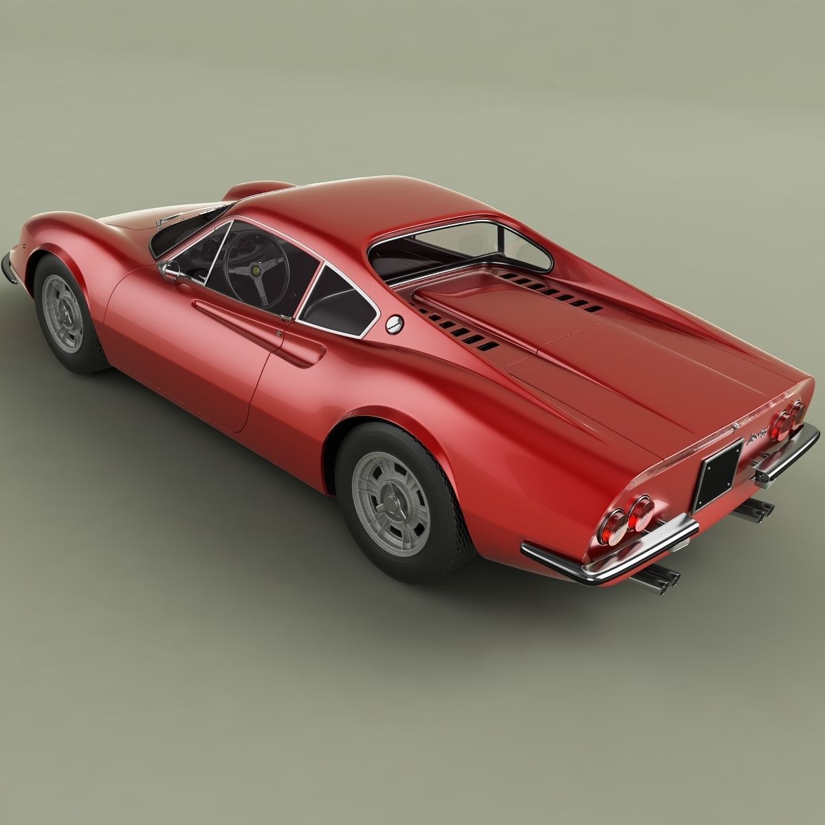 Dino Ferrari 206 GT 3D model_7