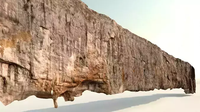 Cliff - Giant 420 meters prepared limestone cliff 3d scan 3D - 2 3D model