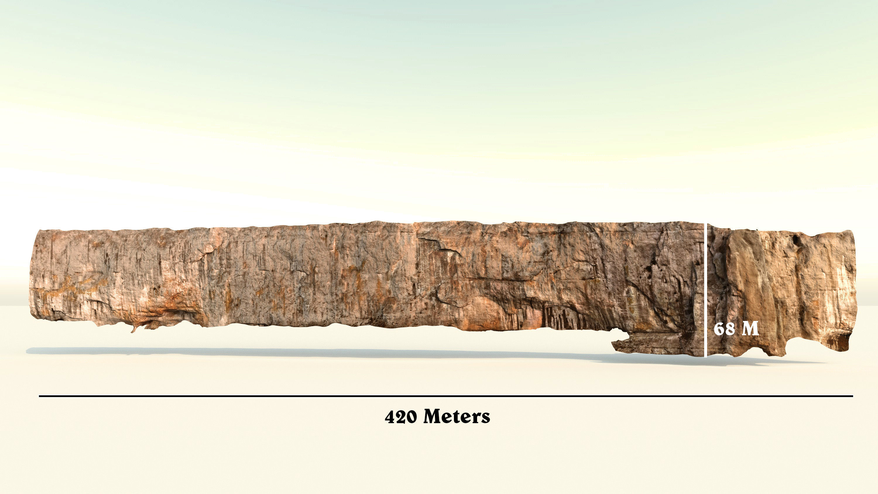 Cliff - Giant 420 meters prepared limestone cliff 3d scan 3D - 2 3D model_4
