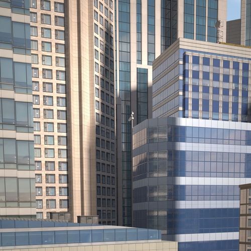 High Rise City Building BUNDLE 2 Low-poly 3D model 5