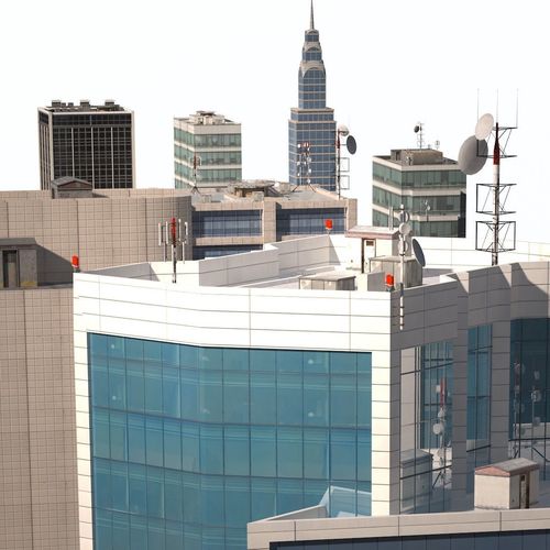 High Rise City Building BUNDLE 2 Low-poly 3D model 7