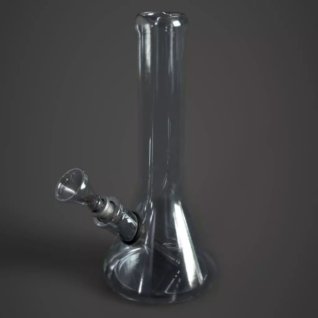 Glass Bong Low-poly 3D model