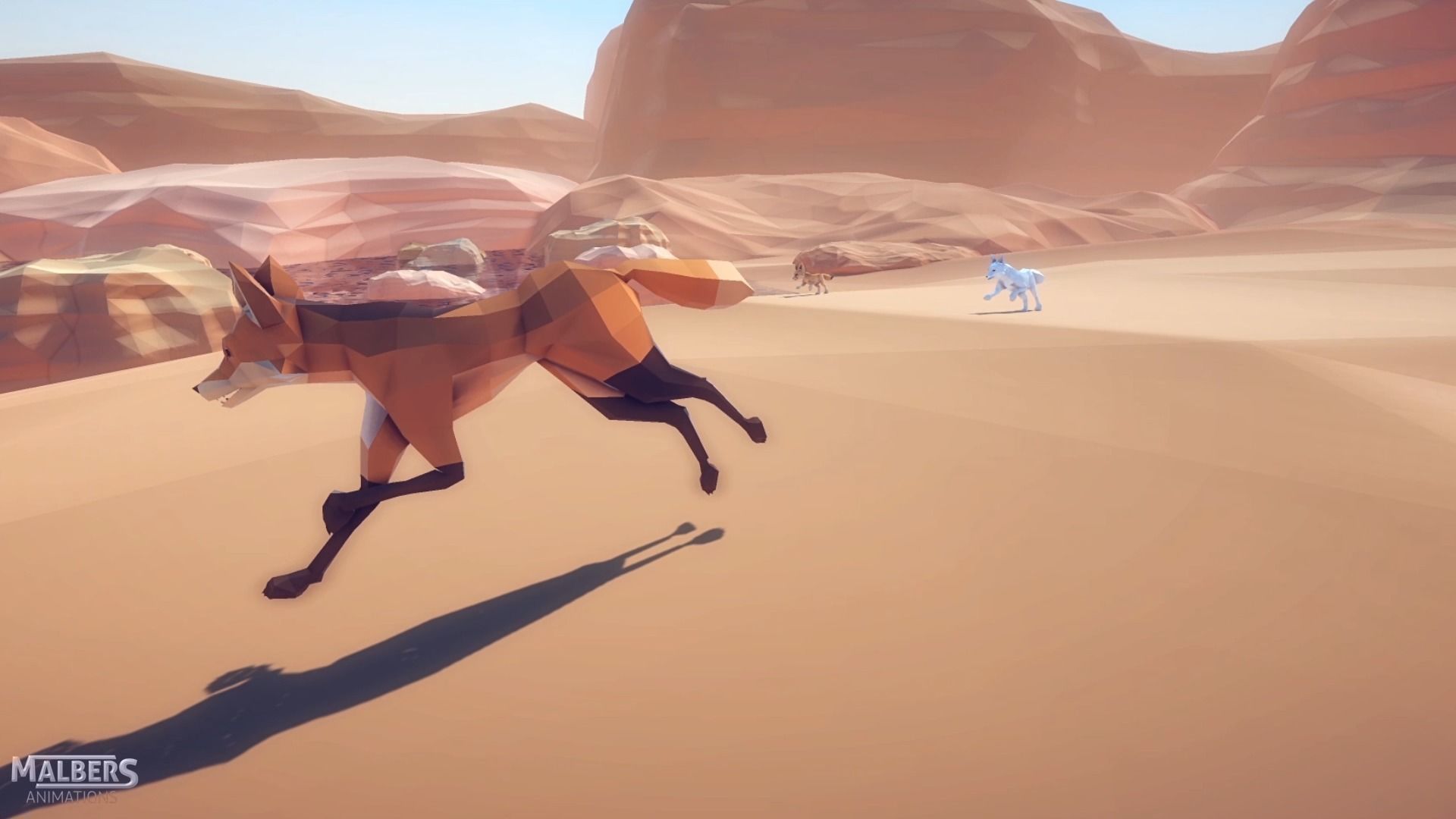 Poly Art Foxes Low-poly 3D model_3