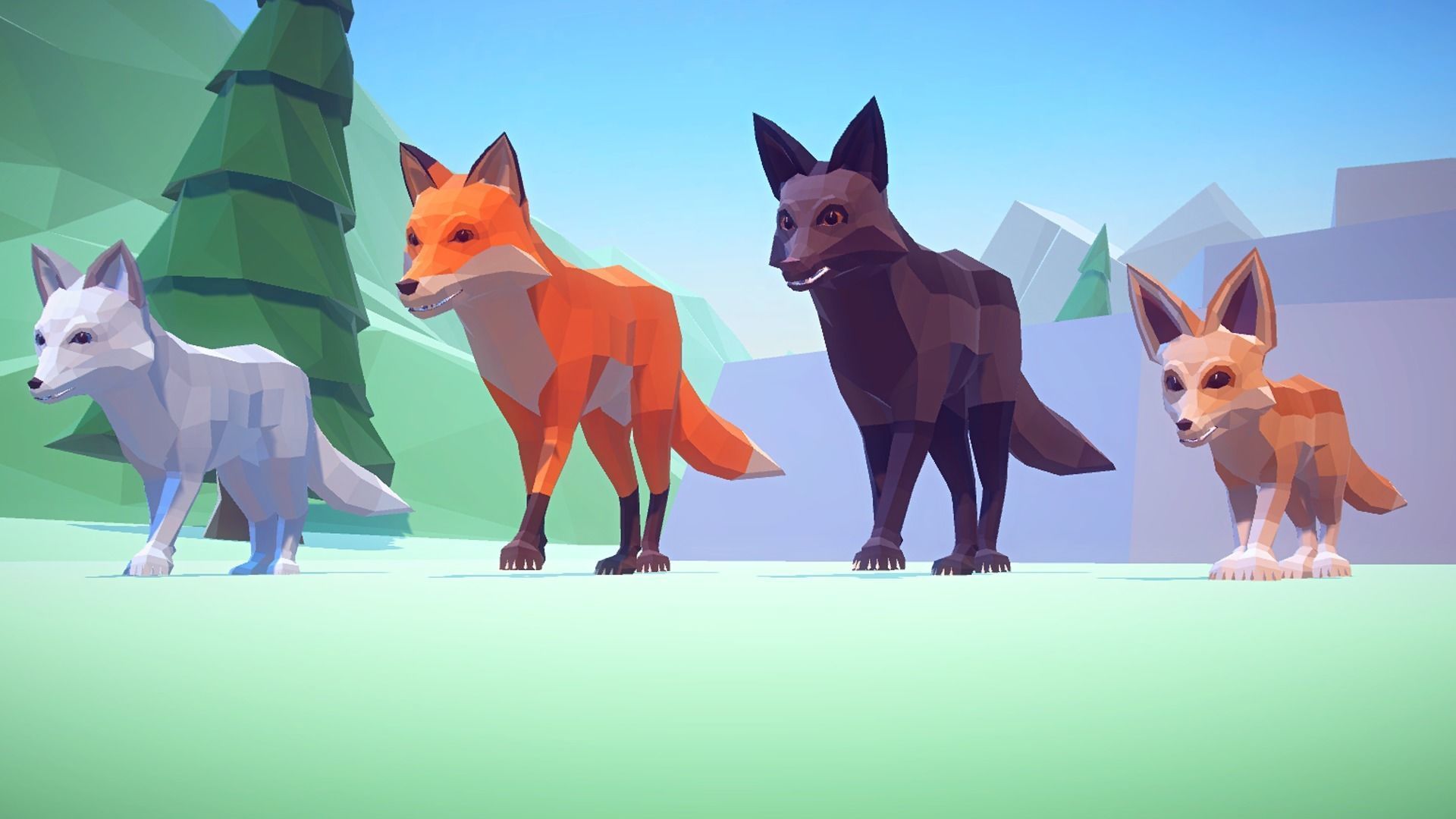 Poly Art Foxes Low-poly 3D model_2