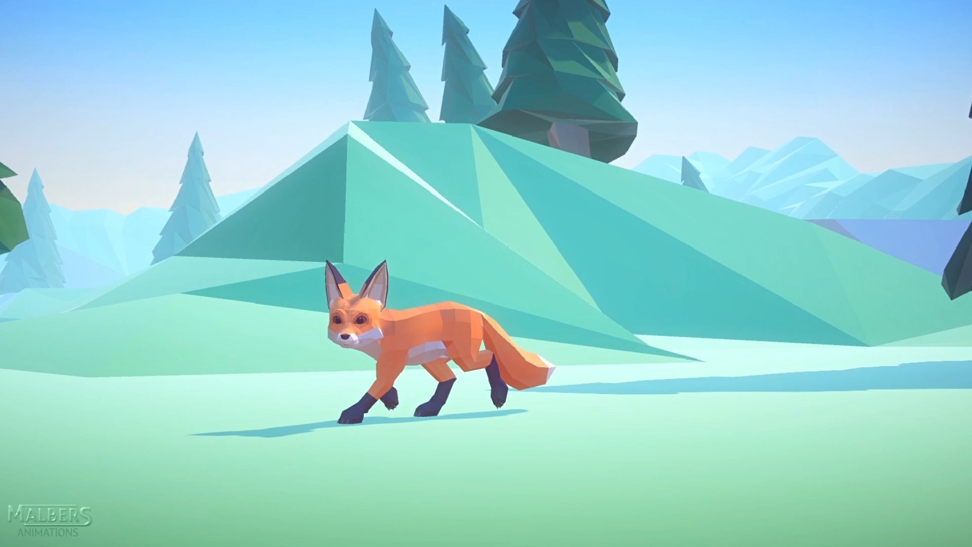 Poly Art Foxes Low-poly 3D model_7