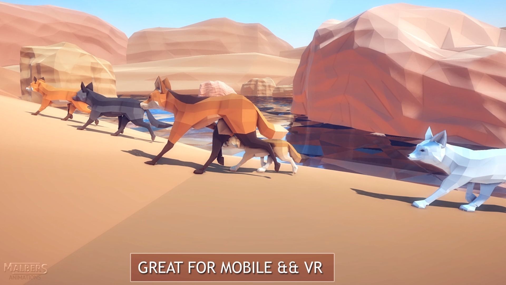 Poly Art Foxes Low-poly 3D model_4