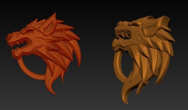 wolf emblem 3D print model_2