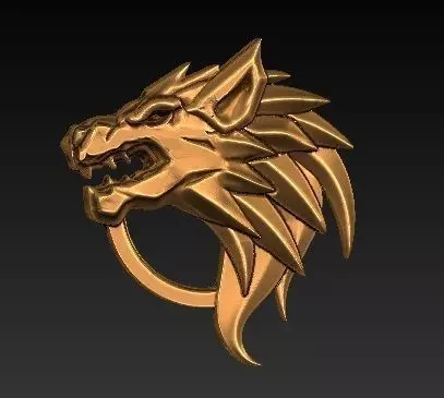 wolf emblem 3D print model_0