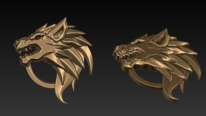 wolf emblem 3D print model_1