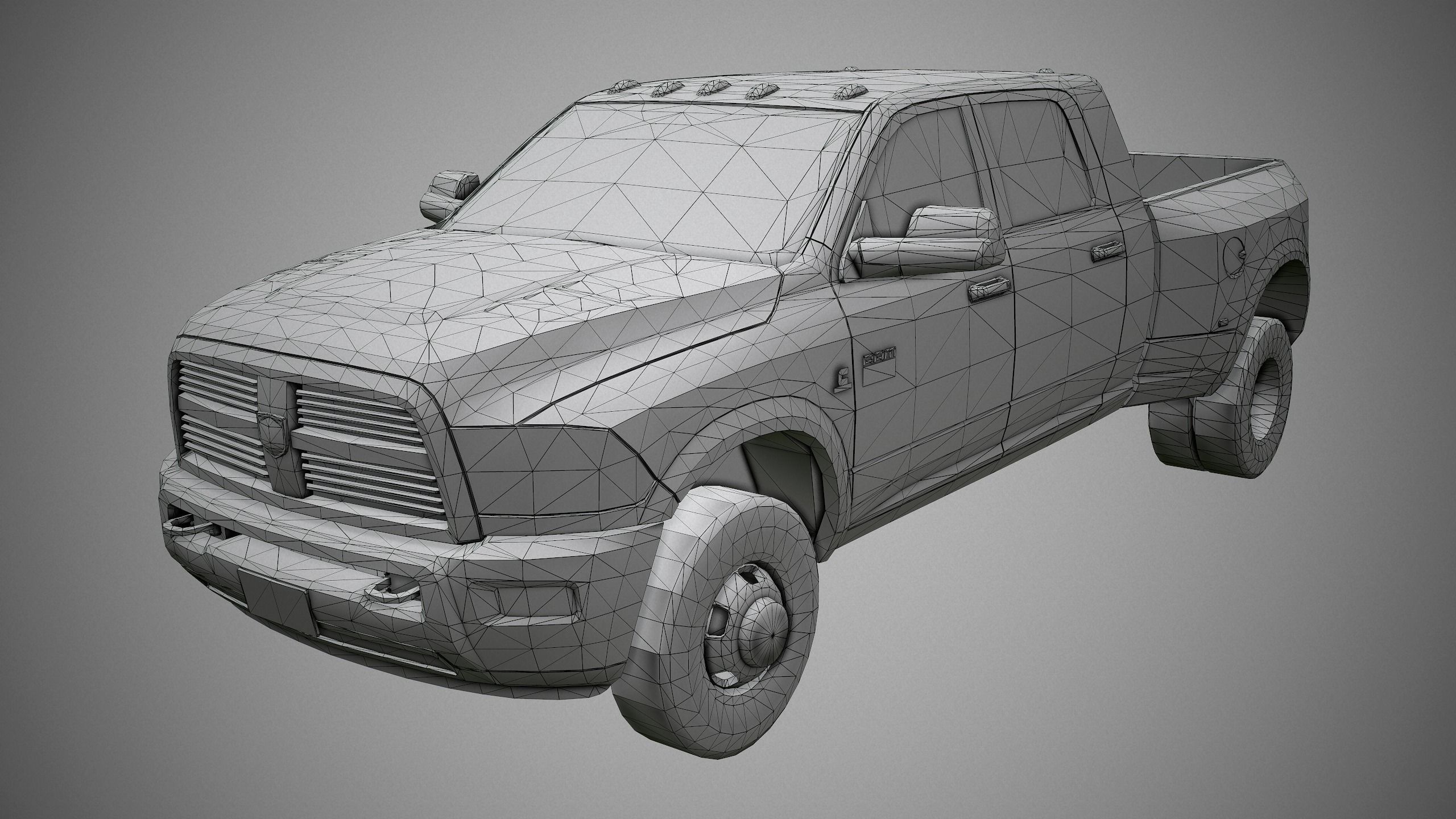 Ram 3500 Low-poly 3D model_17