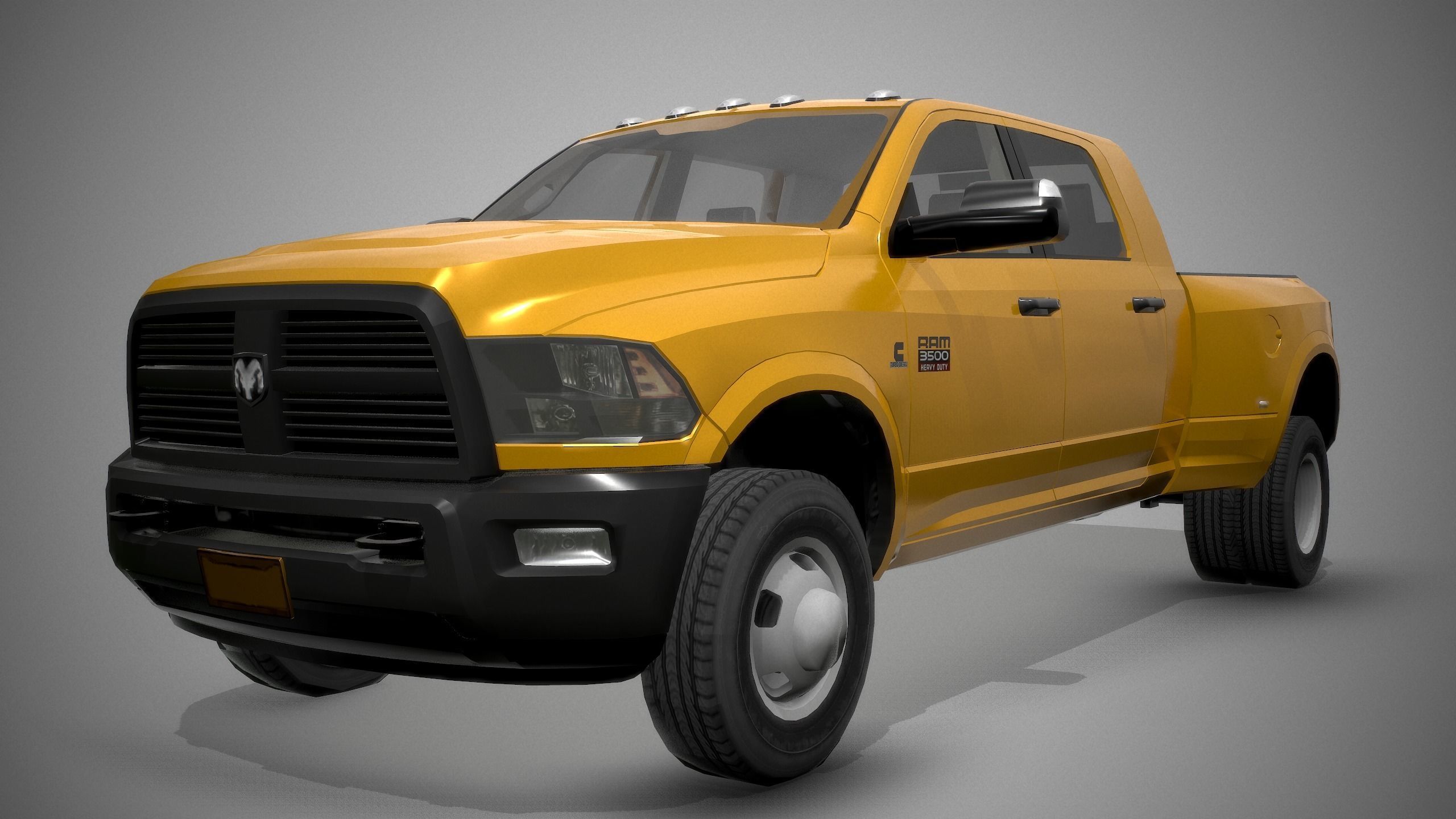 Ram 3500 Low-poly 3D model_7
