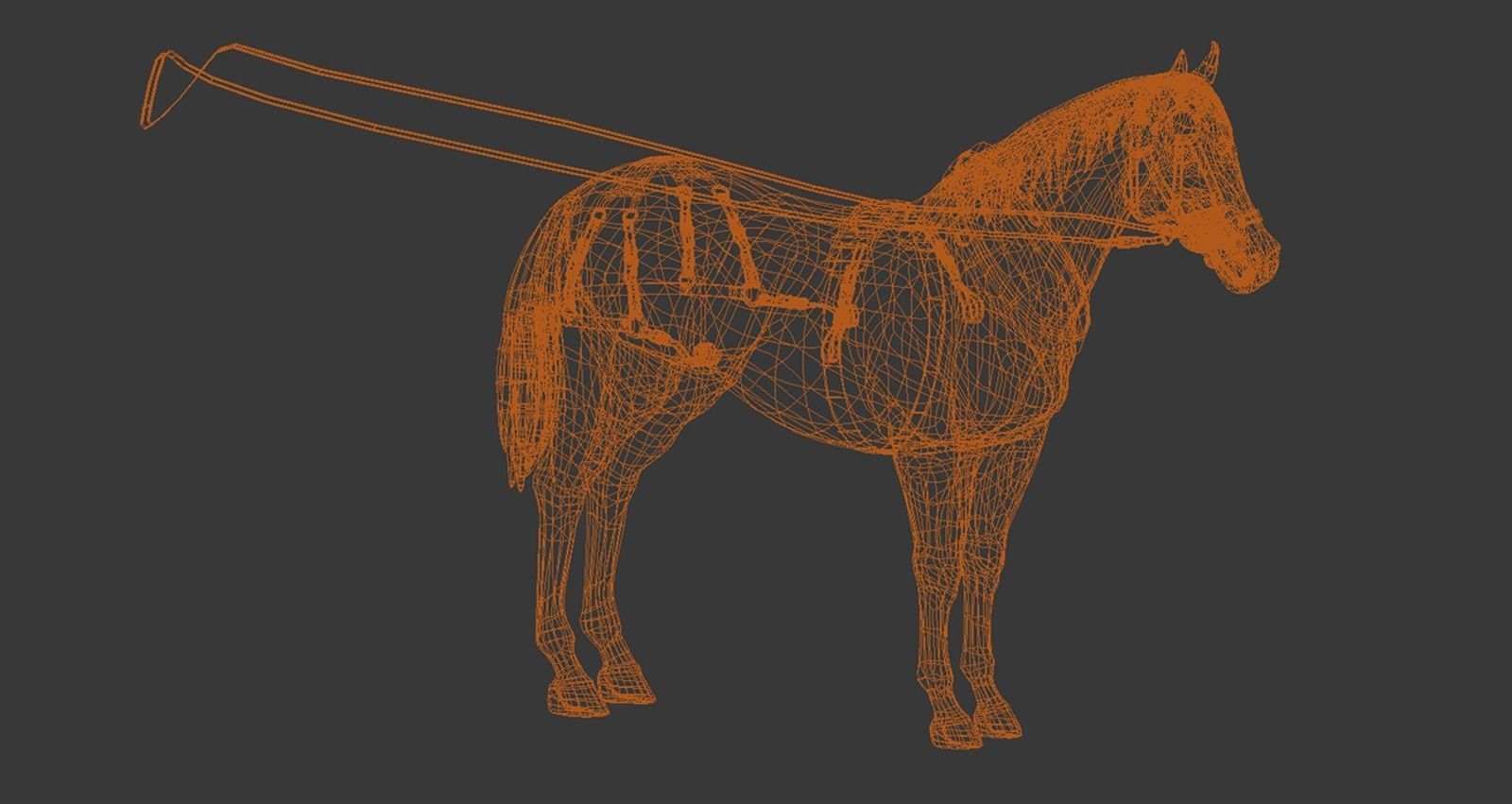 Horse figurine Low-poly 3D model_11