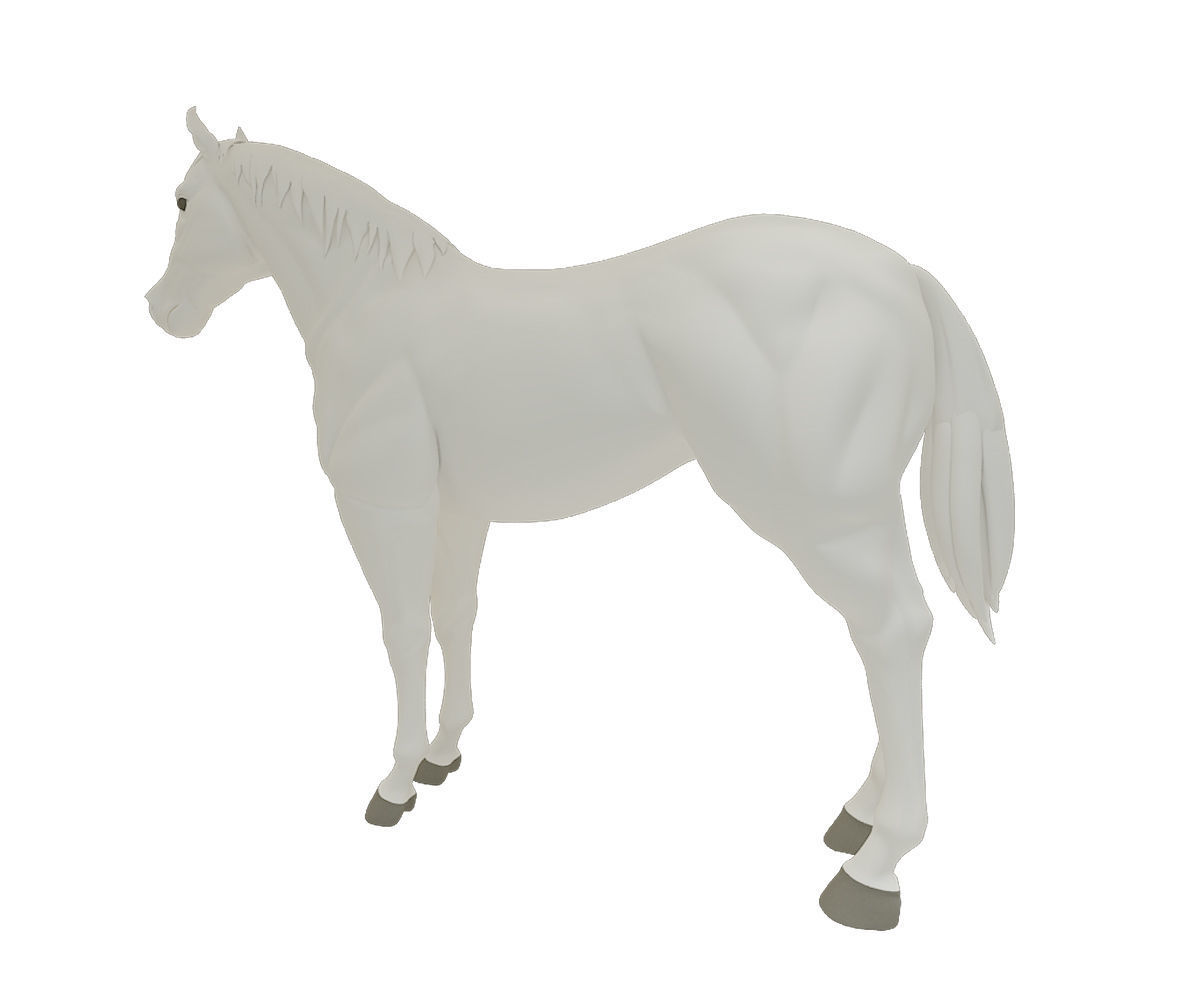 Horse figurine Low-poly 3D model_7