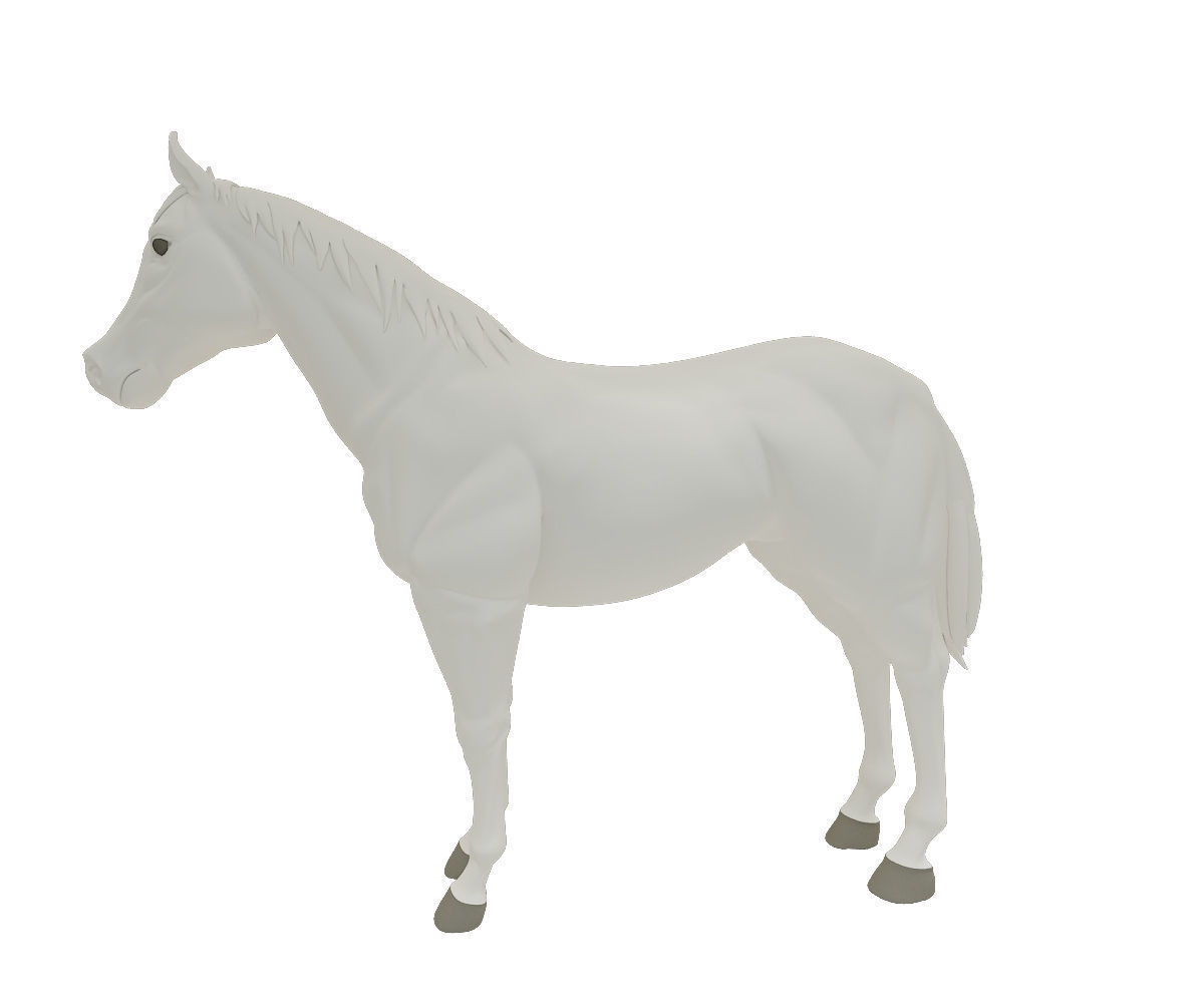 Horse figurine Low-poly 3D model_4