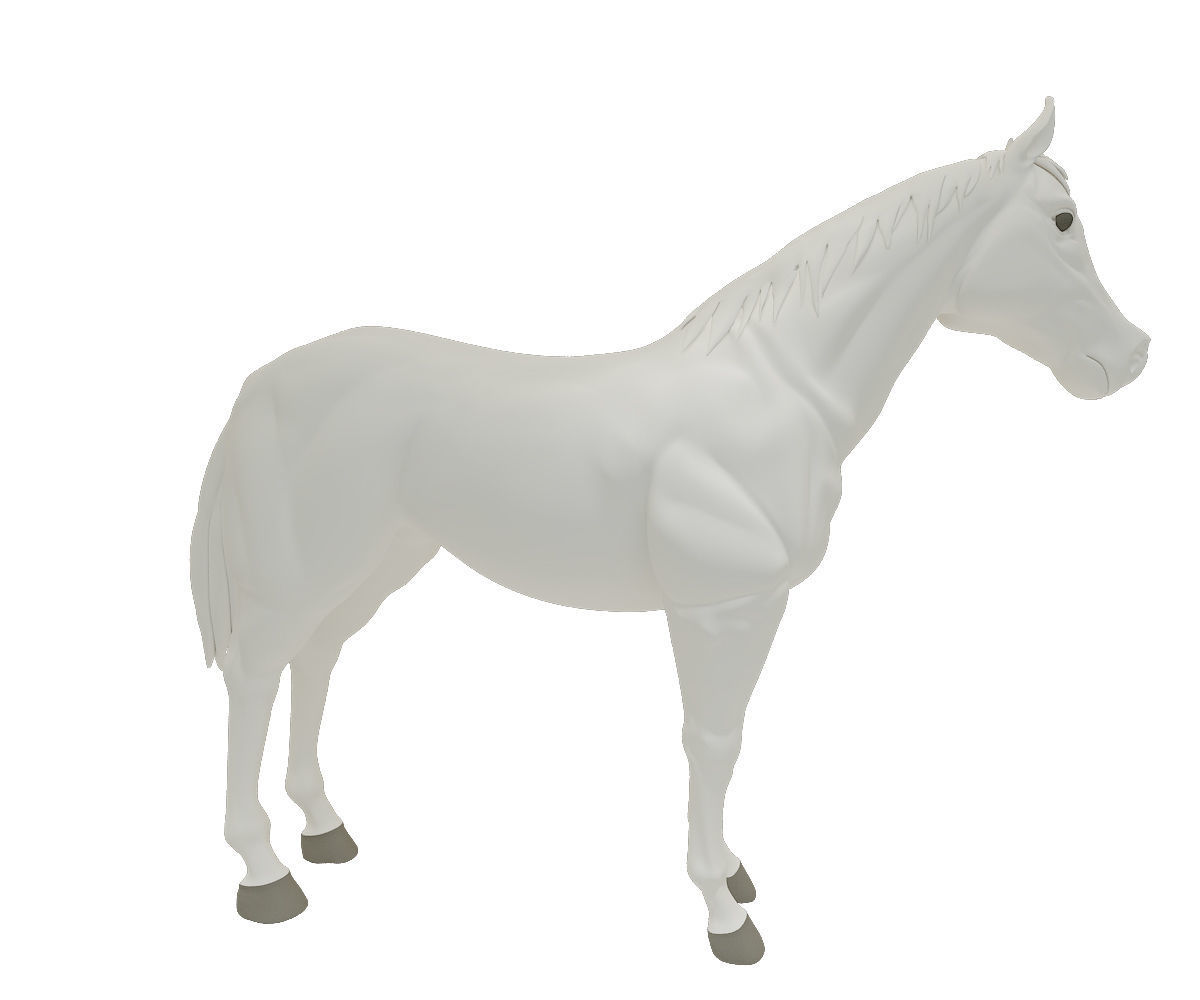 Horse figurine Low-poly 3D model_6
