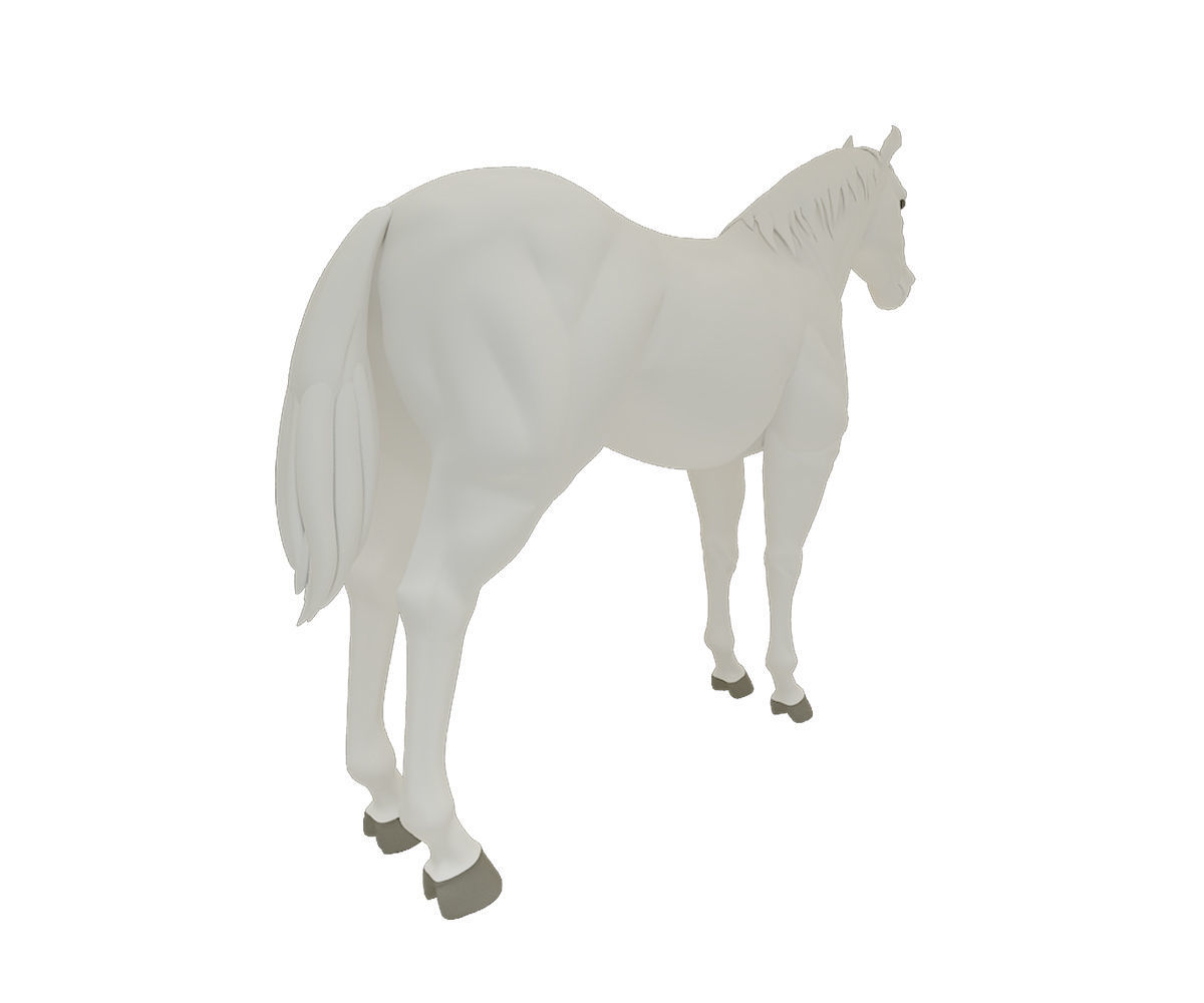 Horse figurine Low-poly 3D model_5