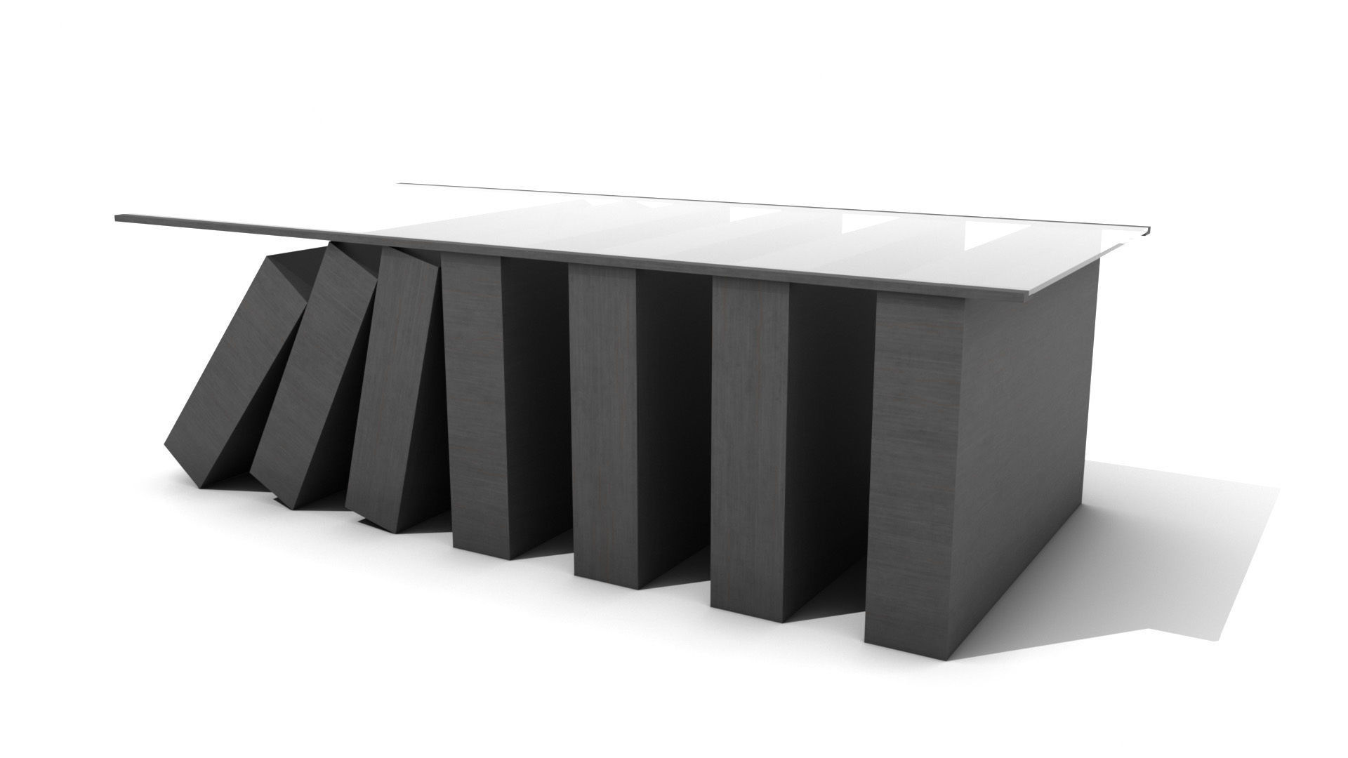 Falling Dominoes Coffee Table Low-poly 3D model_4