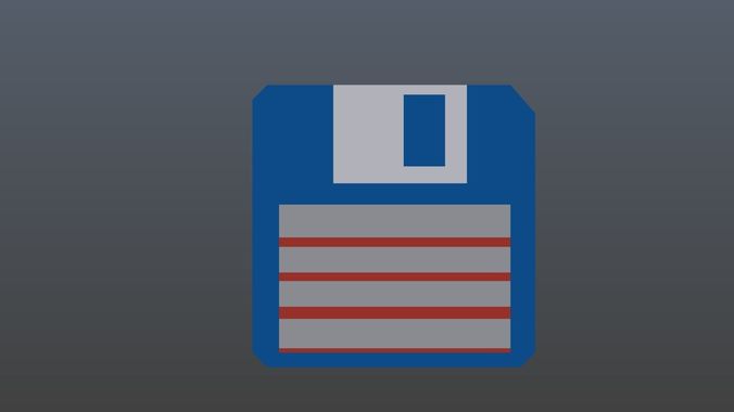 Low poly diskette Low-poly 3D model
