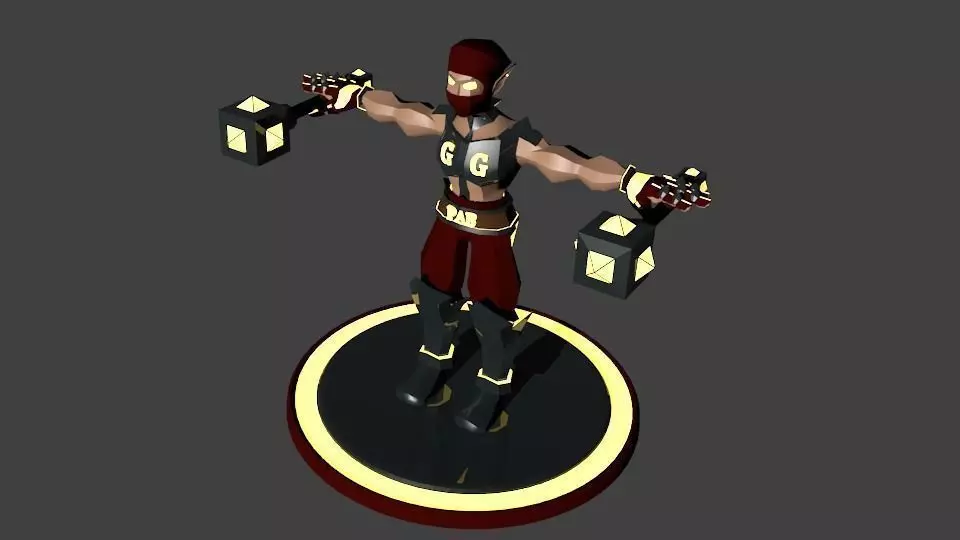 Warrior elf boy Low-poly 3D model