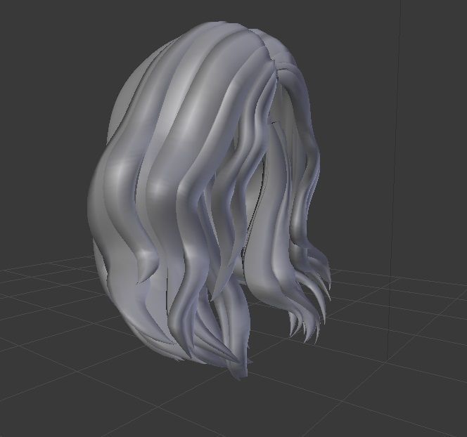 Female hair style rigged 3D model Low-poly 3D model_3