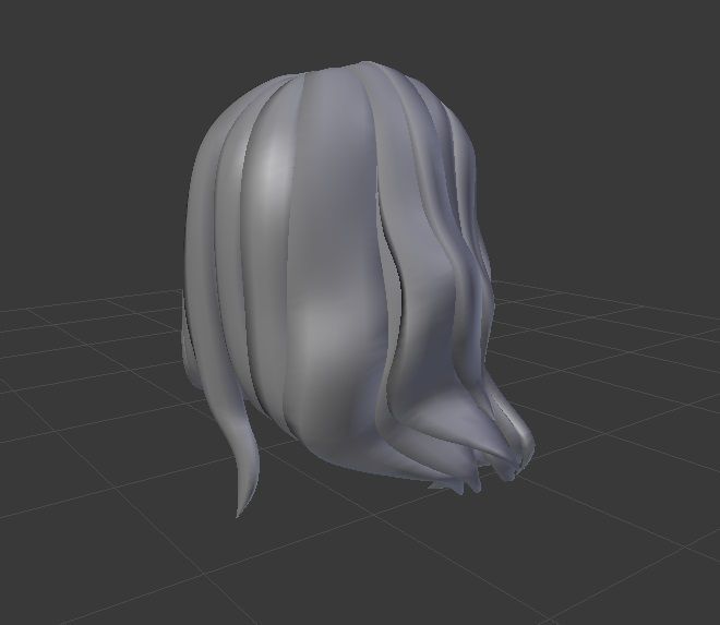 Female hair style rigged 3D model Low-poly 3D model_1