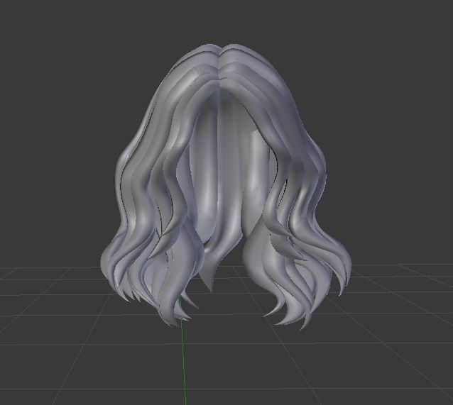 Female hair style rigged 3D model Low-poly 3D model_4