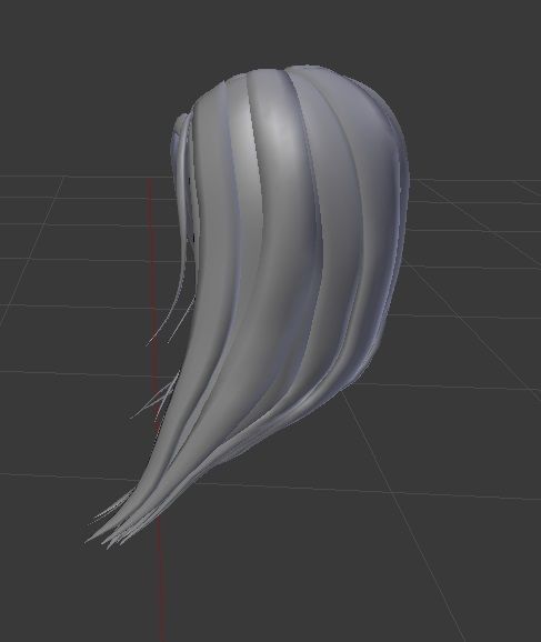 Female hair style rigged 3D model Low-poly 3D model_2