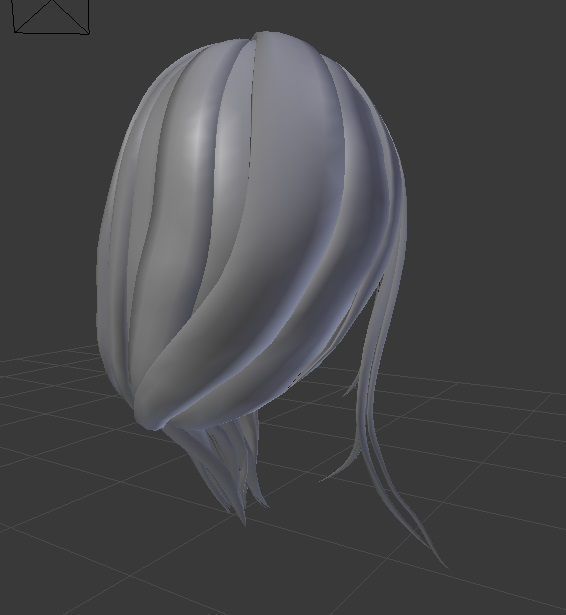 Female hair style rigged 3D model Low-poly 3D model_4