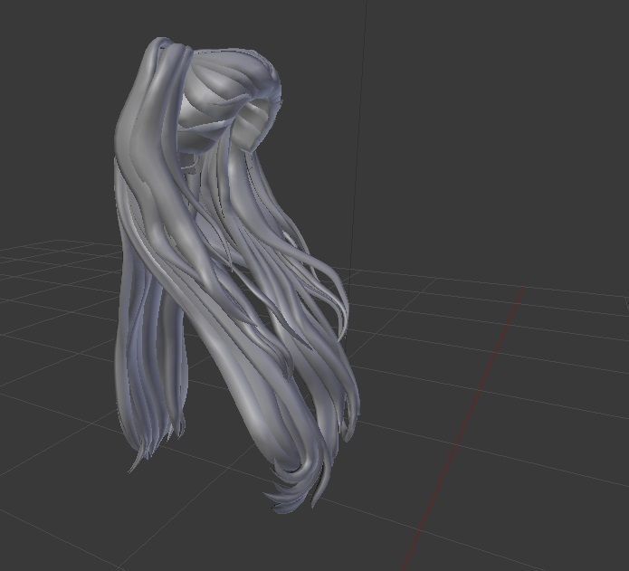 Female hair style rigged 3D model 3D model_4