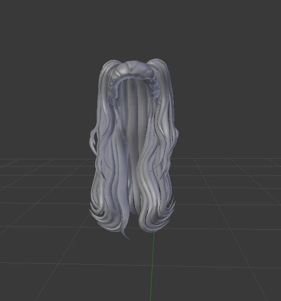 Female hair style rigged 3D model 3D model_1