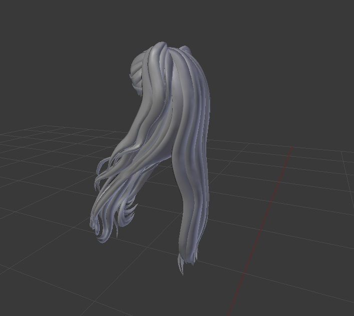 Female hair style rigged 3D model 3D model_2