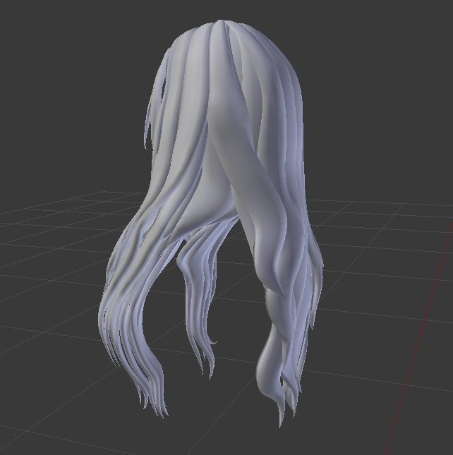 Female hair style rigged 3D model Low-poly 3D model_4